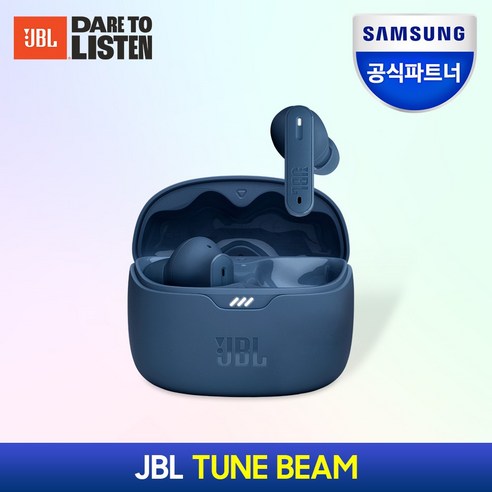 삼성무선이어폰 삼성공식파트너 JBL TUNE BEAM 노이즈캔슬링 블루투스 이어폰, {BLU} 블루, JBLTBEAMBLUAS Best Top5