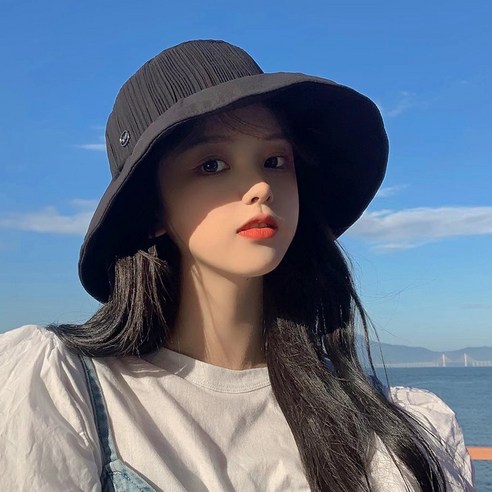 DFMEI 접어서 얼굴 작은 선캡 여백용 자외선 차단 선캡 에어썸머페이스 벙거지, DFMEI 블랙