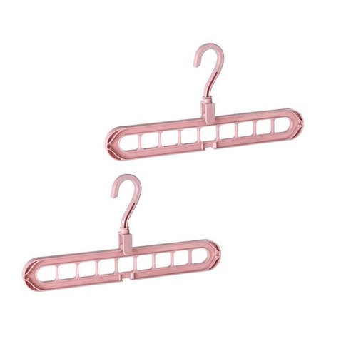 미끄럼 방지 여행 옷걸이가있는 2Pcs 넓은 어깨 플라스틱 옷걸이 공간 절약 휴대용 옷걸이 여행, 핑크, 33.5x5.5x17cm, PP 폴리프로필렌