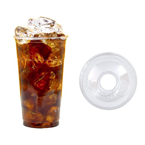 삭제 미사용 투고팩토리 테이크아웃 PET 아이스컵+돔뚜껑 107파이 1리터 32온스, 100세트, 1L