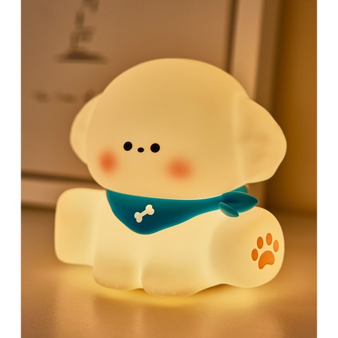 포그미 고양이 오리 강아지 판다 무드등 수유등 수면등 출산선물 분리수면 육아용품, 04.꽃동이(강아지)