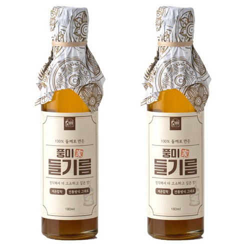 저온압착 풍미가 들기름 통들깨100%, 2개, 350ml