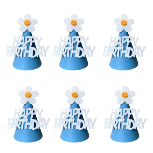 베르트폴 생일고깔모자, 6개, 블루