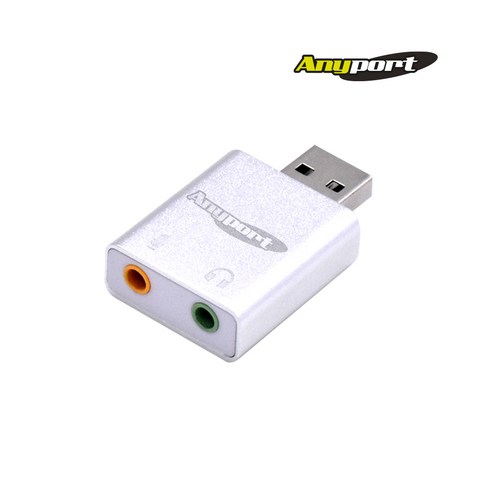 Anyport 애니포트 외장형 USB 7.1채널 사운드 카드 알루미늄 재질 AP-JH71U 사운드카드/PC-FI-외장형