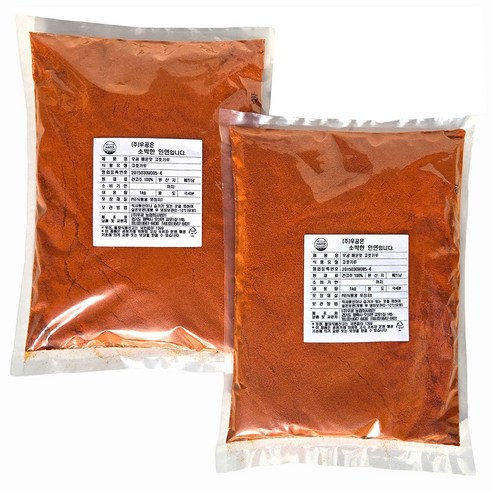 새마원 HACCP 국내제조 베트남 매운 고춧가루 (극세분 가는가루) 장류용 떡볶이용 짬뽕용 수입산 고추가루, 2개, 1kg
