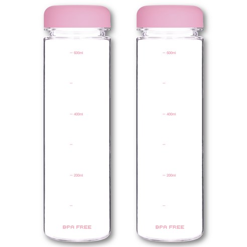 눈금 물병 트라이탄 보틀 700ml 2P, 핑크 (2개입), 2개