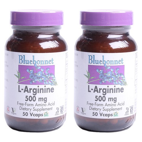 블루보넷 L-아르기닌 500mg 브이캡 글루텐 프리 비건, 2개, 50정