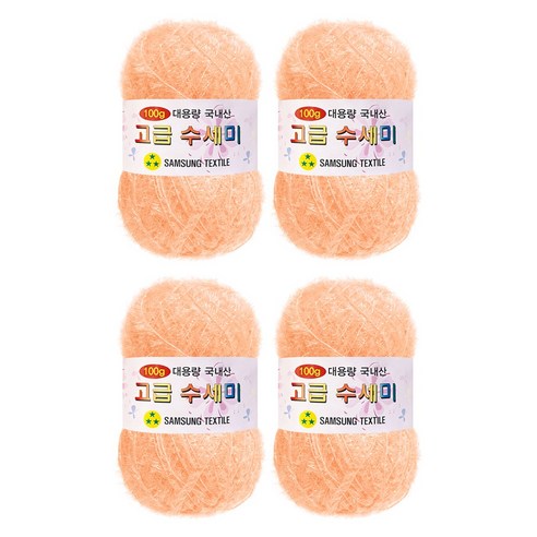 울클럽 대용량 고급수세미 뜨개실 100g 4볼 (총 400g), 153 소프트만다린, 4개