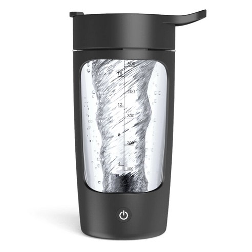 자동 믹스컵 usb충전식 전동 믹스컵 텀블러 쉐이커 단백질 파우더 블렌딩 전동 컵 650ml, 블랙