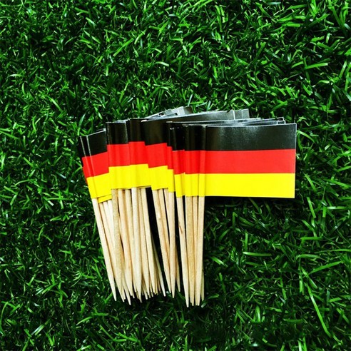 TeeFly 100 PCS National Flags Picks Art Toothpicks 파티 컵케익 장식 샌드위치 미니 음식, 100 독일