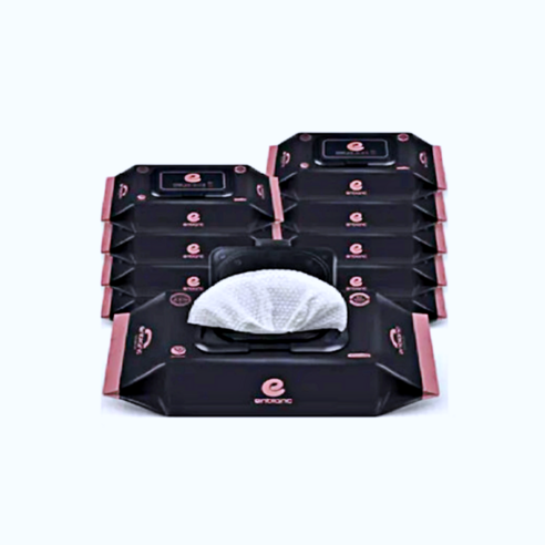 앙블랑 세이프 블랙 아기 물티슈 캡형 N-BC10, 70매, 10팩