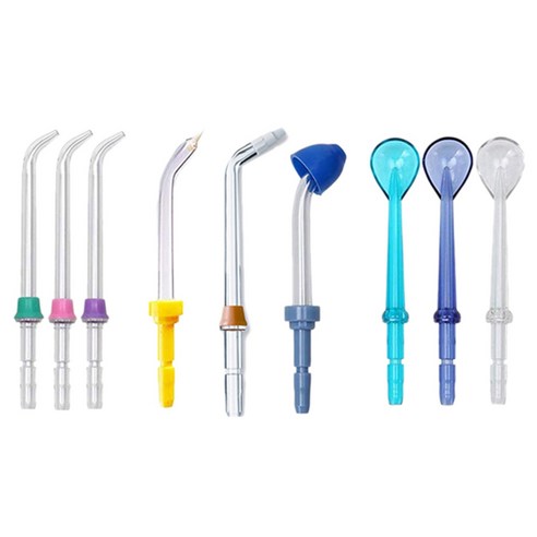 노 브랜드 9 개/대 물 Flosser 노즐 제트 워시 치아 클리너 Irrigator 치과 구강 위생 액세서리, 플러싱 노즐