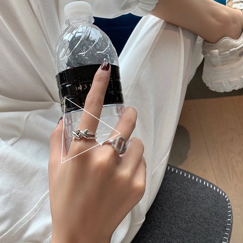 S925 스털링 실버 맞춤형 오픈 반지 패션 복고풍 할로우 크로스 한국 유행 반지 맞춤형