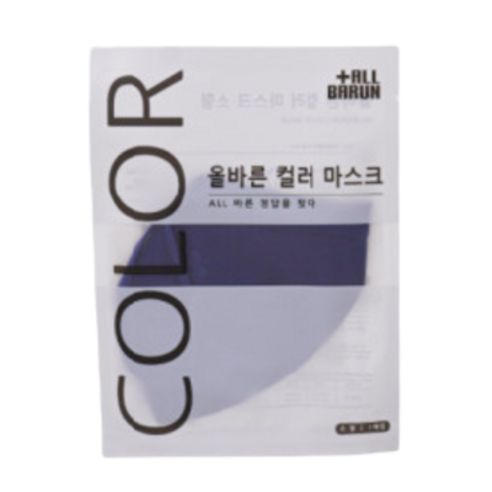 올바른 컬러 마스크 중형 30매 개별포장 국산 새부리형