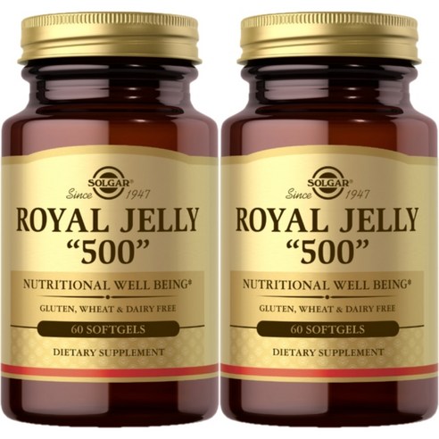 Solgar Royal Jelly 500 솔가 3배 추출 농축액 로얄젤리 167mg 60정 2병, 2개