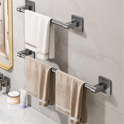 기능성과 스타일이 만나는 피터라벨의 우수한 와이드 무타공 부착식 수건걸이