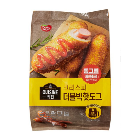 퀴진 크리스피 더블빅 핫도그 1.04kg, 보냉백포장, 1개