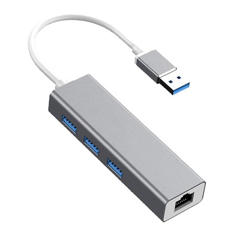 YSSHOP 이더넷 어댑터 USB 3 허브 이더넷 - USB 어댑터 USB - 이더넷 USB-이더넷 어댑터 usbc-이더넷, 회색, 3.8x1.1x0.65 인치, 알루미늄 합금