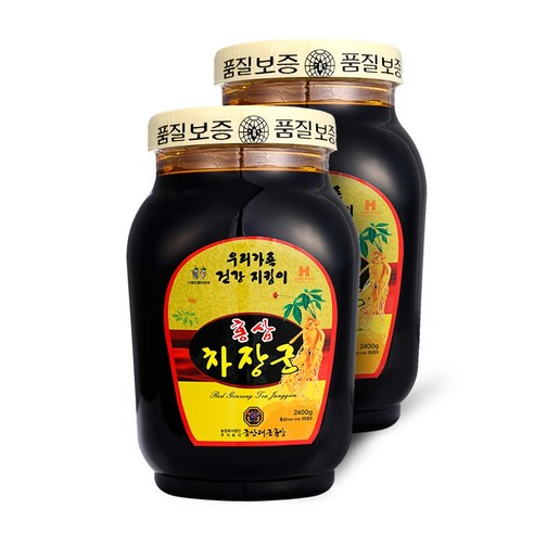 금산생산 홍삼차장군 2.4kg – 홍삼과 한약재로 만든 홍삼차, 인삼이 유명한 HACCP제품, 2400g(2.4kg) *2병, 2개