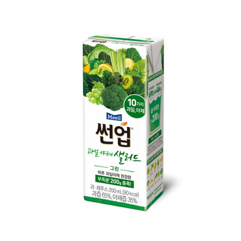 썬업 과일야채샐러드 그린 음료, 200ml, 24개