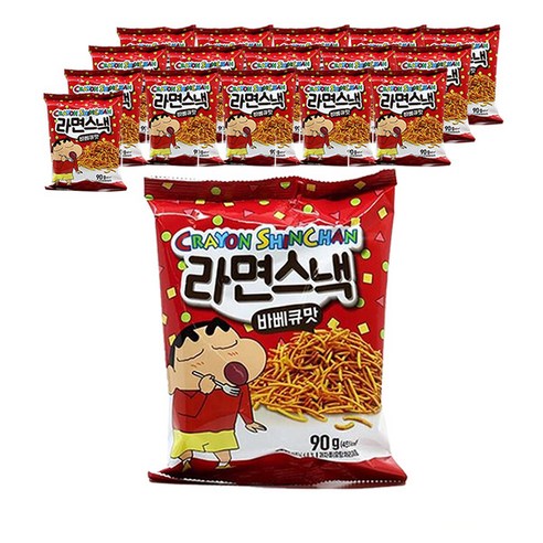 짱구 라면스낵 바베큐맛, 90g, 16개