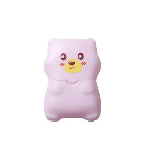 곰돌이 휴대용 종이비누, 핑크, 3개