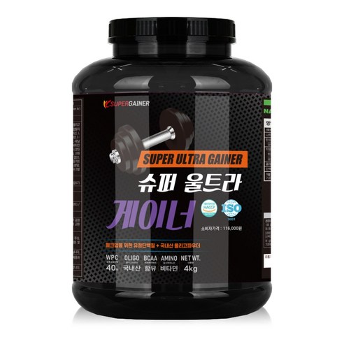 슈퍼게이너 슈퍼울트라게이너 벌크업 헬스보충제, 4kg, 2개