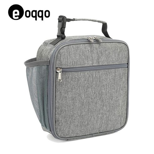 eoqqo 휴대용 보온가방 보냉 도시락가방, 그레이