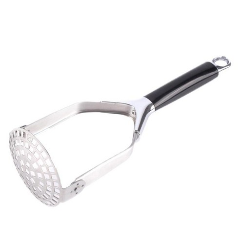 ABS 손잡이가있는 다기능 감자 으깨기 콩 감자 과일 용 주방 도구, 블랙 실버, 33x10x3cm, 430 스테인레스 스틸 ABS
