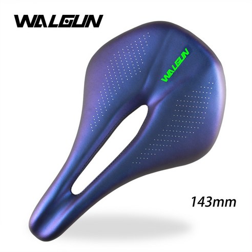 WALGUN 2022 새로운 탄소 섬유 초경량 안장 그라데이션 블루 퍼플 MTB 도로 자전거 접는 자전거 액세서리에 적합, Gradient 143 green log