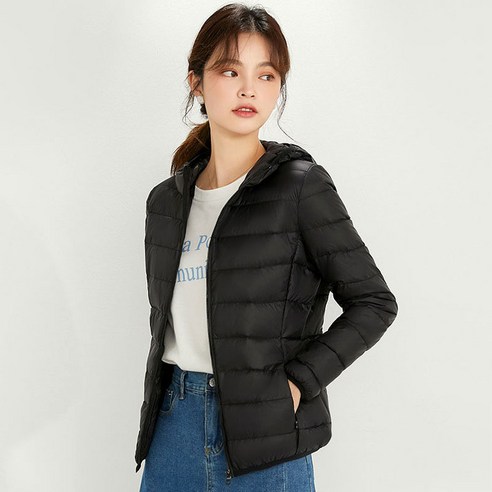 ANYOU 겨울 여성경량패딩 오리털 여성 경량패딩 숏패딩