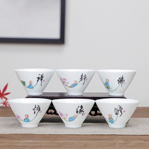 FREELIFE 전통찻잔세트 예쁜 도자기 JP-414, 6PCS 50ml1-237