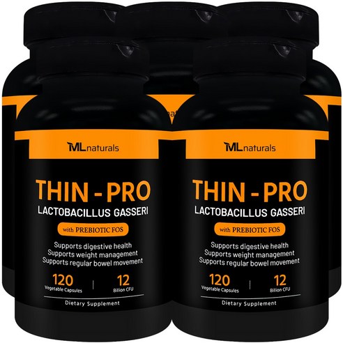 [미국번개배송] 신제품 착한명품 마이라이프 내추럴스 Thin-Pro 유산균 120억 CFU 락토바실러스 가세리 + FOS, 5개, 120정