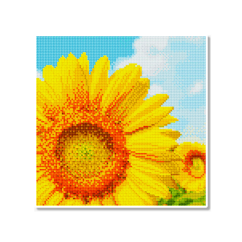 모모픽스 보석십자수 30x30cm 캔버스형 AB비즈, DC14 황금빛 해바라기, 1개