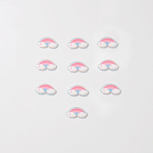 봉봉샵 레인보우구름 냉장고 현관문 인테리어 자석 마그네틱, 레인보우구름 10P