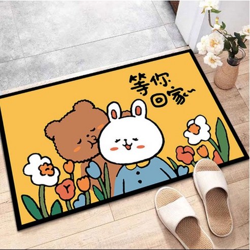 만화 욕실 바닥 매트 흡수성 미끄럼 방지 문 입구 매트 화장실 바닥 매트 문에 화장실 바닥 매트, 집에 갈 때, 40x60cm