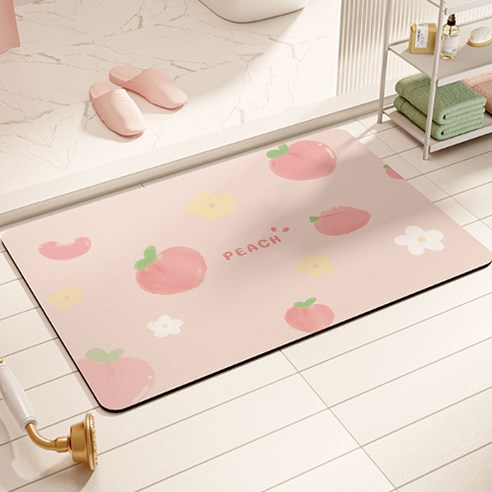 비기팬시 플룻프렌즈 빨아쓰는 규조토 발매트 40*60cm, 핑크 피치, 1개