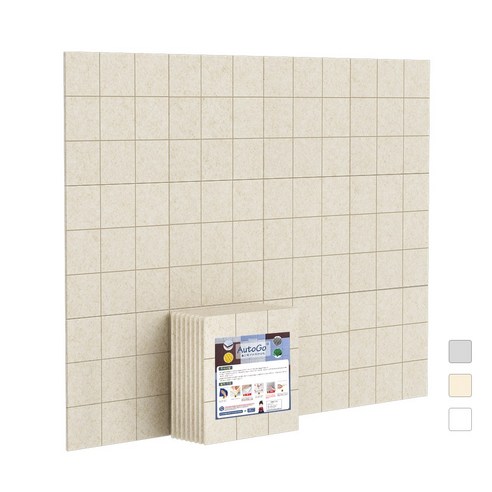 AutoGo 문소음방지 접착형 흡음판 방음판 흡음재 벽방음보드 30cm x 30cm 6p 1세트, 베이지, 구궁격, 6개