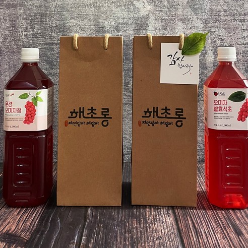 아이스 문경오미자청 1000ml, [추가구매]한병전용종이가방_일반1매, 1개