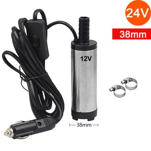 오일펌프 전동 휴대용 미니 전기 잠수정 디젤 오일 물 연료 이송 스테인레스 스틸 30L/min DC 12V 24V, 1) 12V 51MM