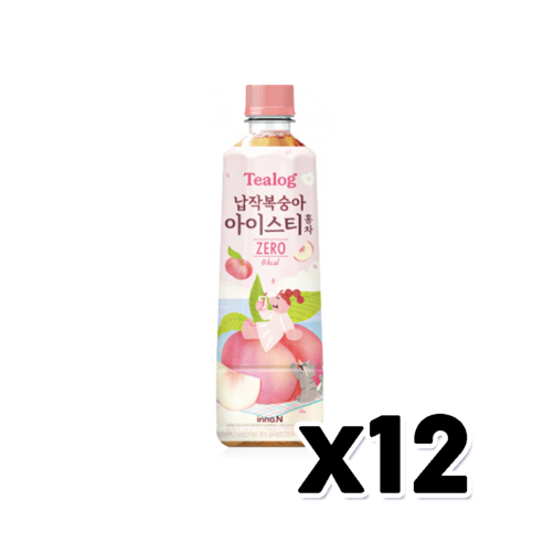 납작복숭아아이스티 제로홍차 페트음료 500ml x 12개, 0.5l