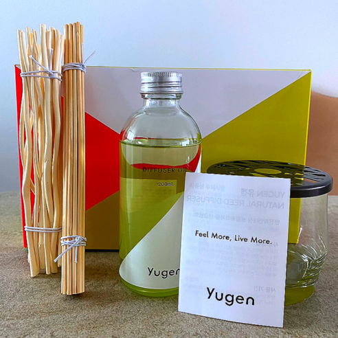 [본사정품] YUGEN 유겐 천연 디퓨저 세트 INSPIRE 200ml 멜론 패션푸르츠 달달한 푸르티향 INSPIRE DIFFUSER OIL SET, 1개