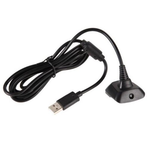 XBOX360 무선 게임 컨트롤러용 1.5m USB 충전 케이블 충전기 검정색, [02] Black, 1개