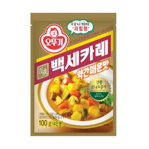 오뚜기 백세 카레 약간매운맛, 100g, 1개