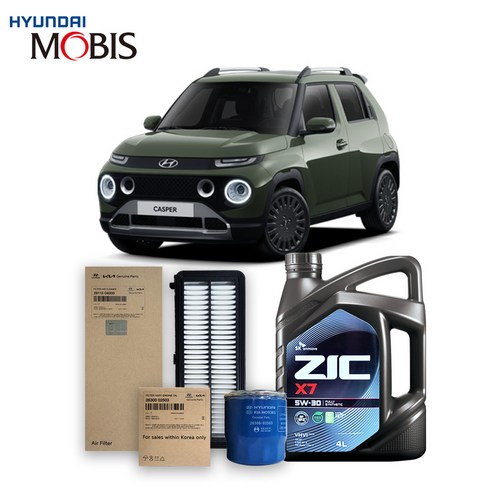 캐스퍼 (21-25년식) 가솔린 터보 순정필터+지크오일 5W30 3종