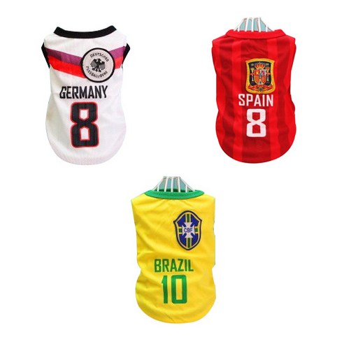볼독 강아지고양이 나시티셔츠 중형견옷 대형견옷웰시코기옷 티셔츠, 스페인+독일+브라질
