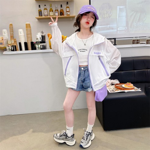 밀크봉봉 여아 초등학생 중학생 바람막이 점퍼