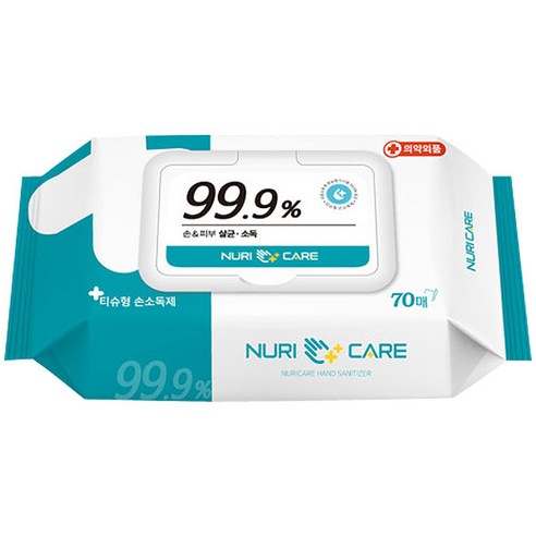 위생과 촉촉함을 한번에, 누리케어 손&피부 소독용 물티슈