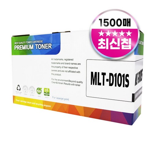 삼성 MLT-D101S 호환 토너 ML-2164 SF-760P SCX-3405F 2165 2168w 340, 5개, 검정