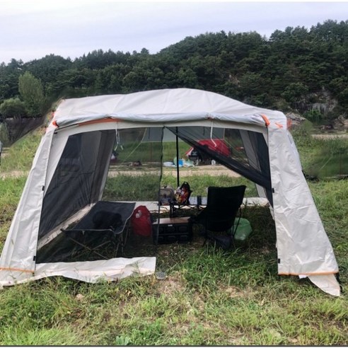 리빙쉘텐트 거실형 터널 전실 그늘막 텐트 백패킹 돔 쉘터 블랙코팅, 쉘터+플라이, 녹색 Best Top5